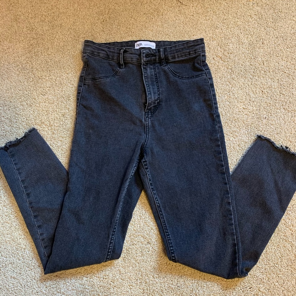 Zara black distressed jeans